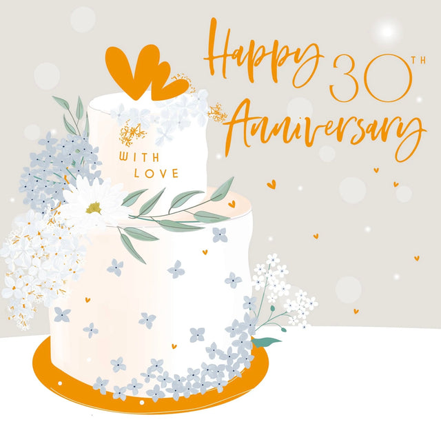 30th Anniversary Card - Cake