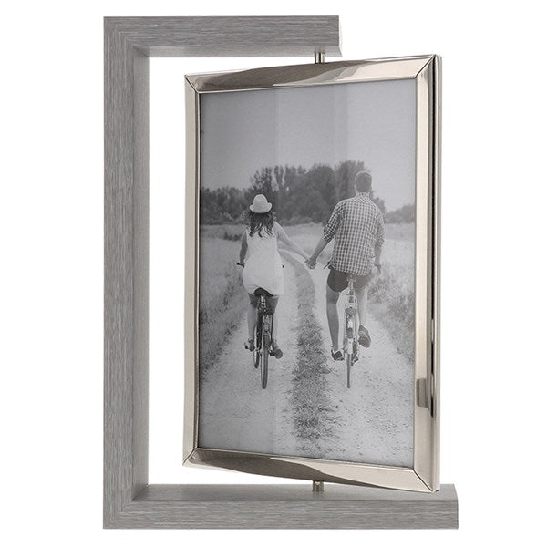 Modern Grey Wood Spin Frame 5x7
