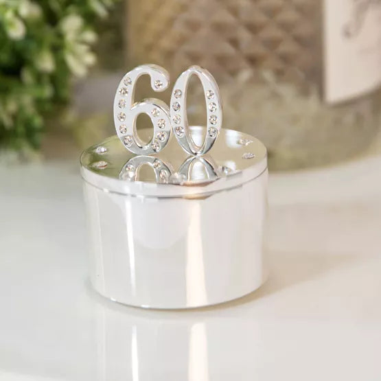 60th Birthday Trinket Box with Crystals