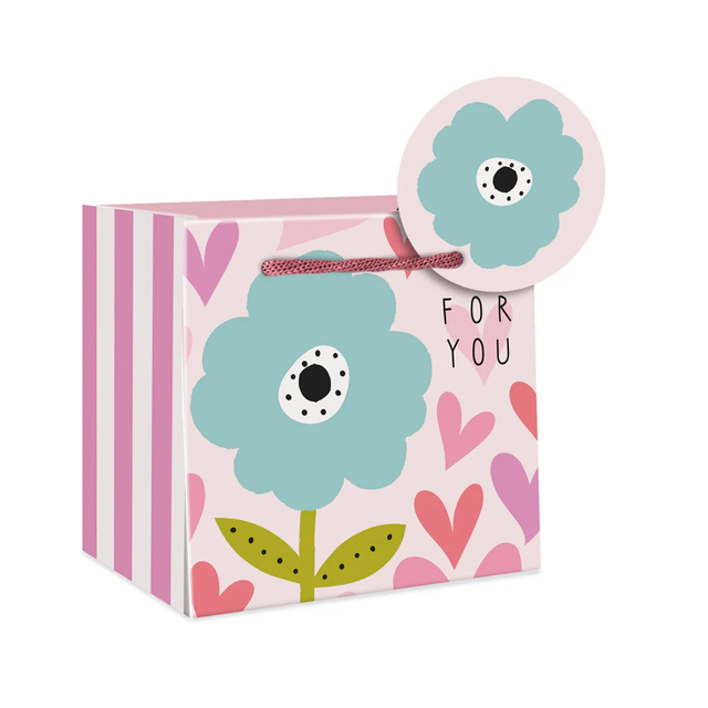 Hearts & Flower Mug Gift Bag