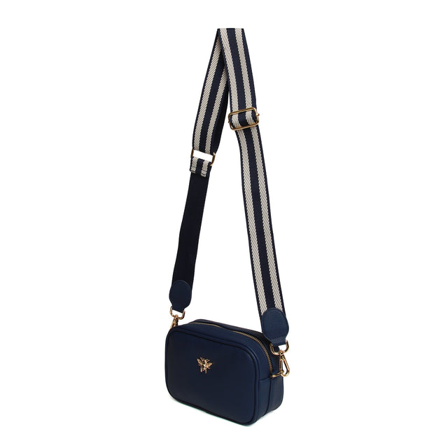 Alice Wheeler Mini Crossbody with Webbing Strap - Navy