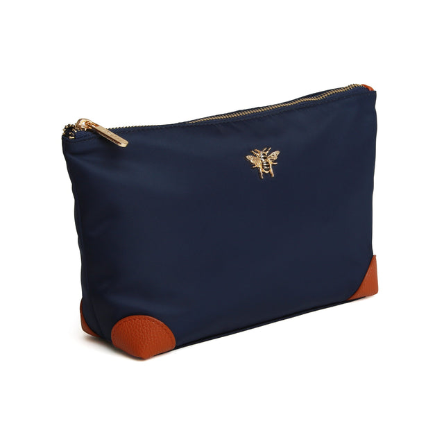 Alice Wheeler Navy Harrow Travel Bag/Pouch