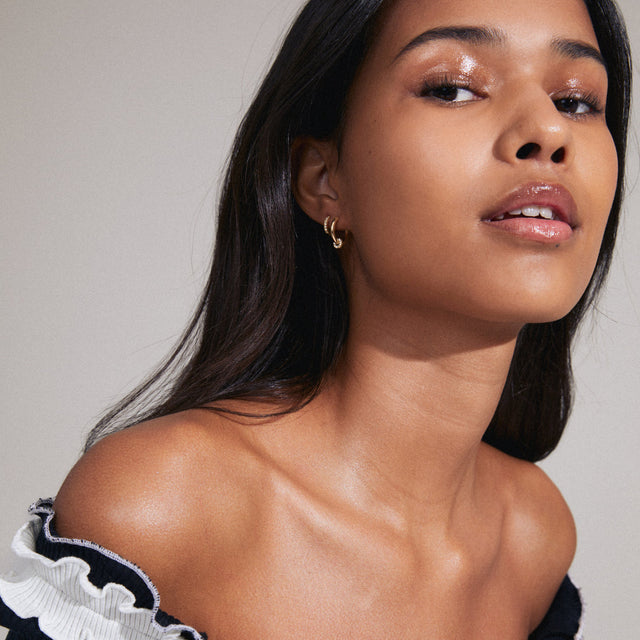 Pilgrim Scottie Set of 2 Hoop Earrings - Gold