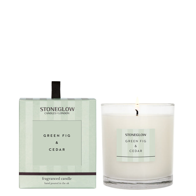 Stoneglow Green Fig & Cedar Glass Candle