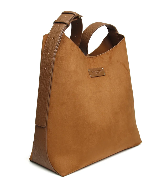 Alice Wheeler Suede Kensington Hobo Bag - Fudge