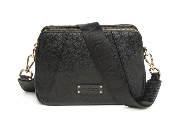 Alice Wheeler Kensington Crossbody Bag Double Zip - Black