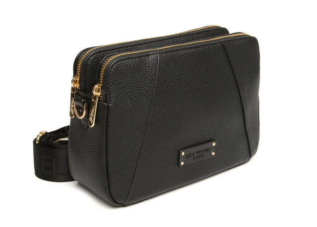 Alice Wheeler Kensington Crossbody Bag Double Zip - Black
