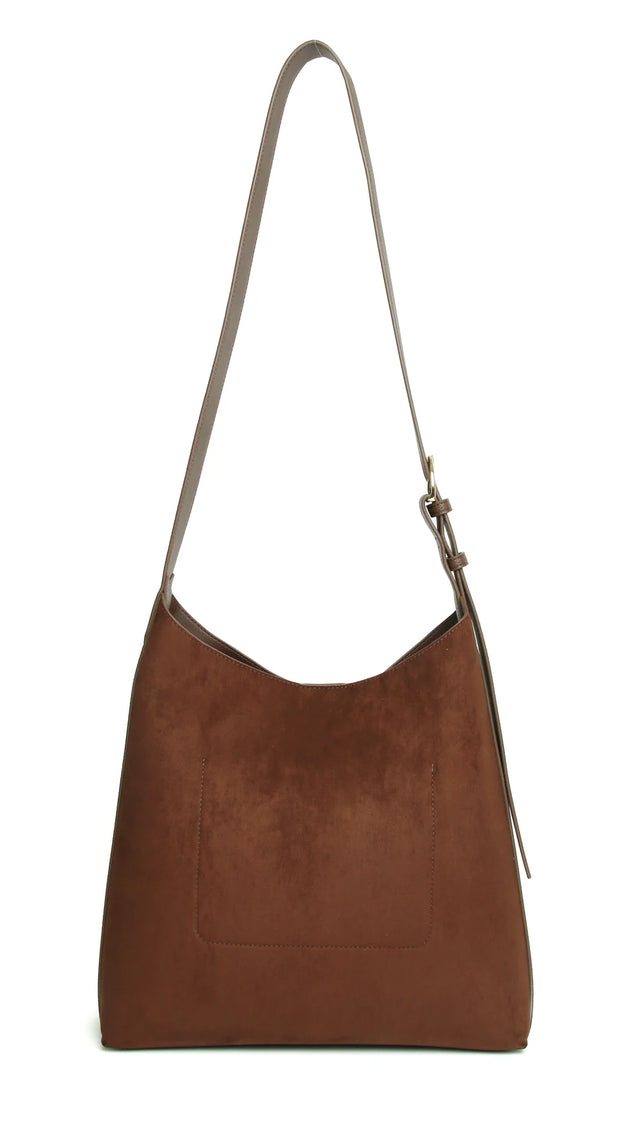 Alice Wheeler Suede Kensington Hobo Bag - Chocolate