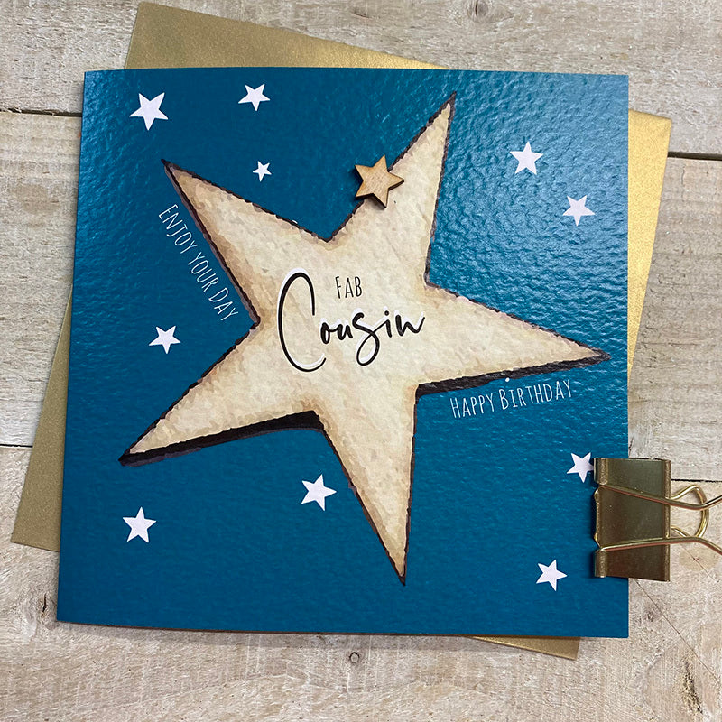 Piccadilly Greetings Geburtstagskarte 'Cousin F' – Klassisches Design, 17,8 X 12,7 Cm