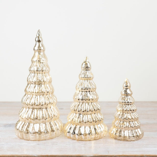 Ribbed Christmas Tree in Gold 30cm