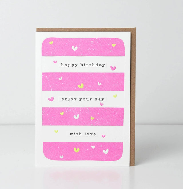 Birthday Card - Pink Stripes