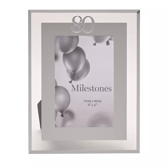 80th Birthday 4' x 6' Mirror Photo Frame