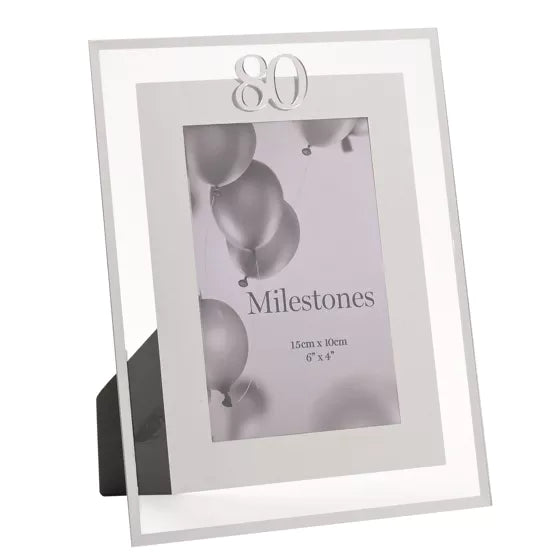 80th Birthday 4' x 6' Mirror Photo Frame