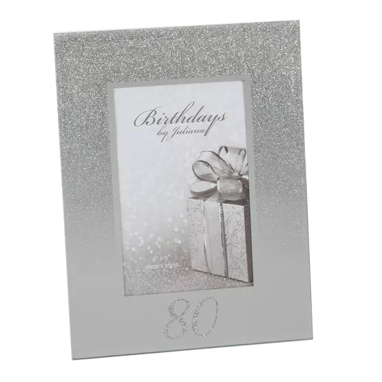 80th Birthday 4' x 6' Glitter Photo Frame