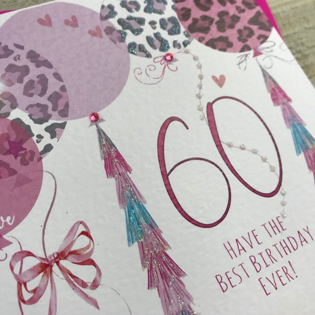 WC 60 Leopard Balloon Birthday Card