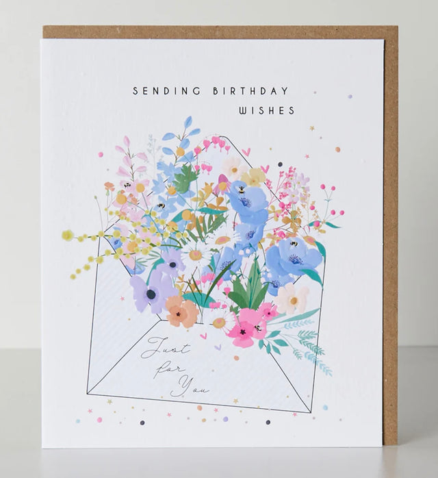 Sending Birthday Wishes Card - Flowers