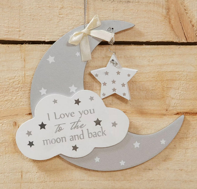 Twinkle Moon & Star Hanging Plaque