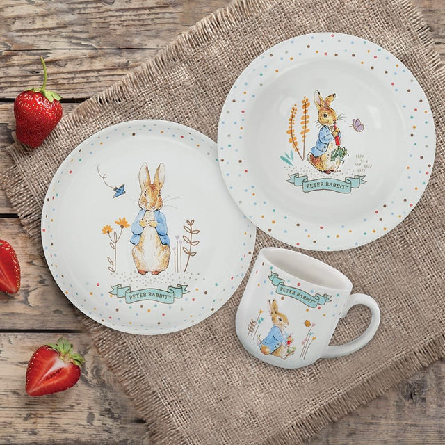 Beatrix Potter Peter Rabbit Ceramic Dinner Set 3 Pieces