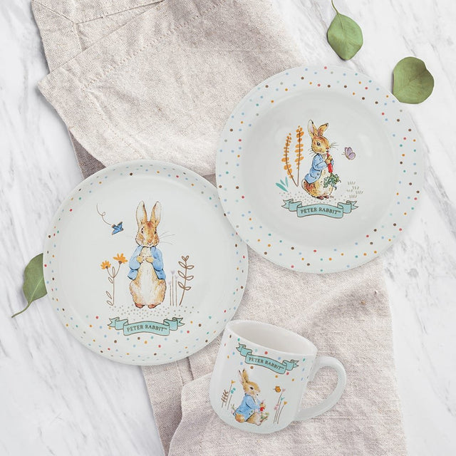 Beatrix Potter Peter Rabbit Ceramic Dinner Set 3 Pieces