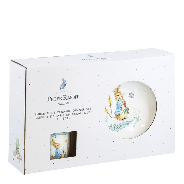 Beatrix Potter Peter Rabbit Ceramic Dinner Set 3 Pieces