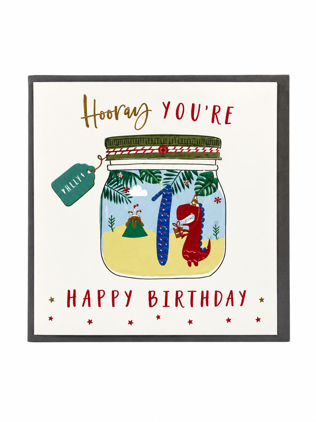 Hooray You’re One Happy Birthday Card