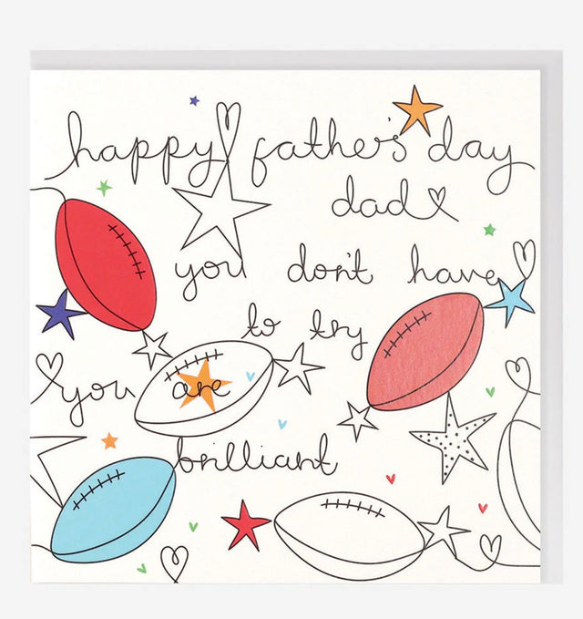 Fathers Day Card - Rugby Balls