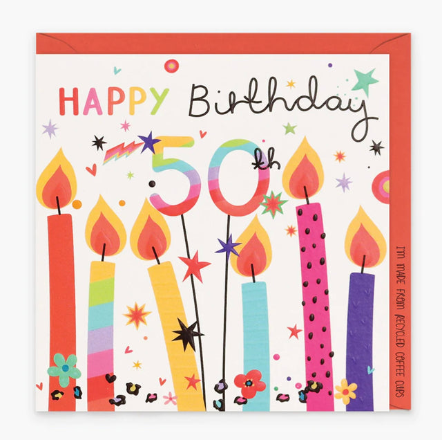 50th Birthday Card - Candles