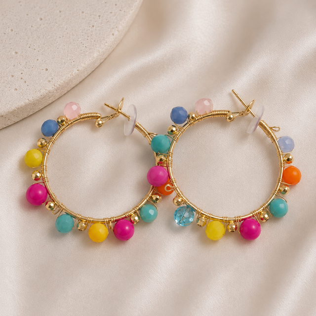 Multi Coloured Hoop Earrings