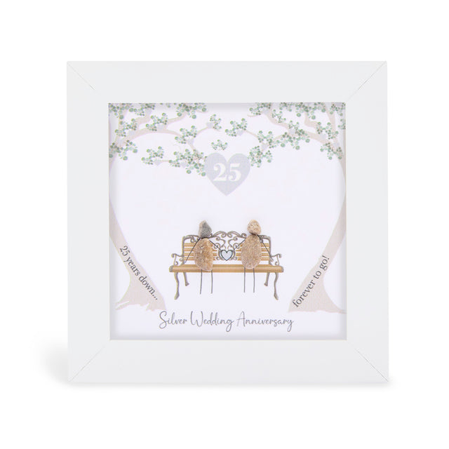 Mini Pebble Picture - Silver Anniversary