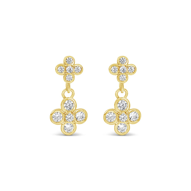 Earrings - Small Gold Crystal Drop