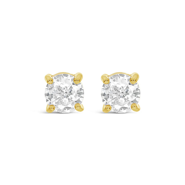 Earrings - Large Gold Crystal Stud