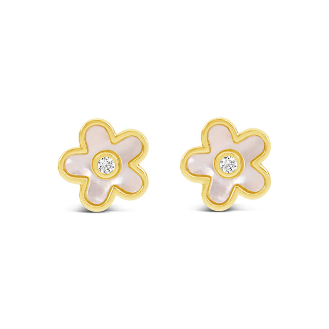 Earrings - Gold Oyster Flower