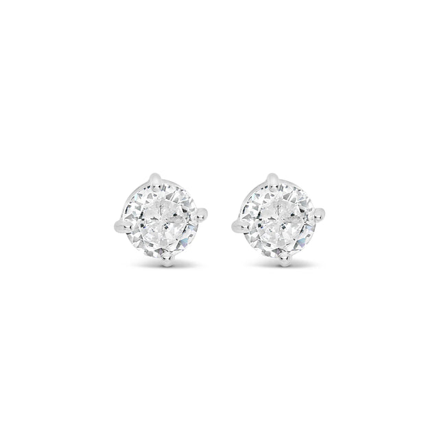 Earrings - Small Silver Crystal Stud
