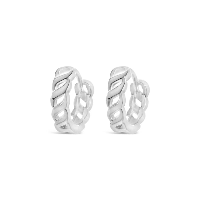 Earrings - Silver Ripple Hoop