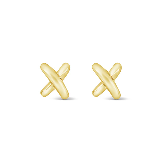 Earrings - Gold Cross Stud