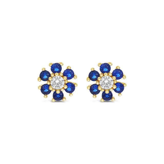 Earrings - Sapphire Crystal Flower
