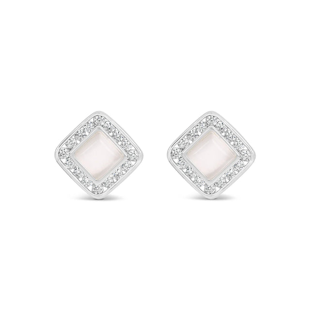 Earrings - Silver Oyster Square