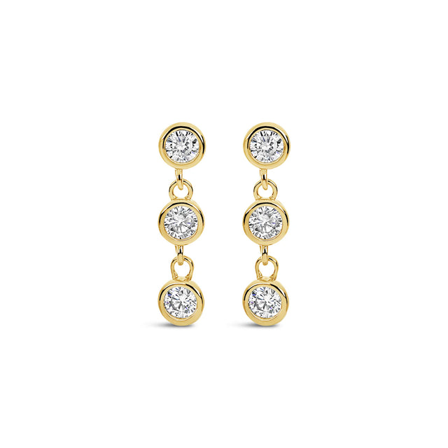Earrings - Gold Drop Crystal