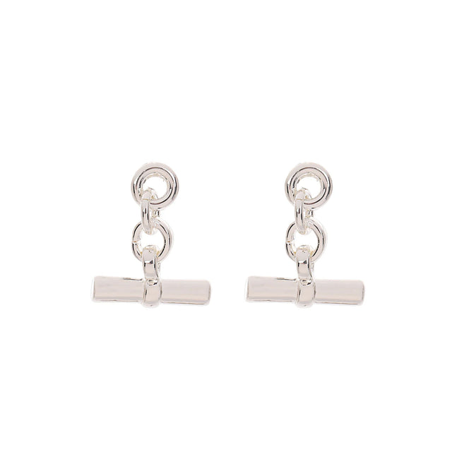 Earrings - Silver T-Bar Drop