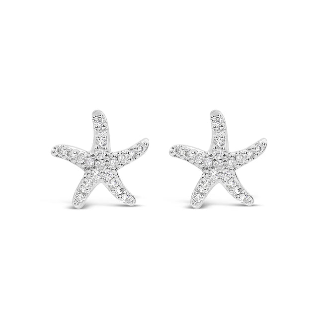 Earrings - Silver Crystal Starfish