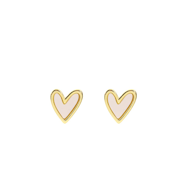 Earrings - Gold Oyster Heart