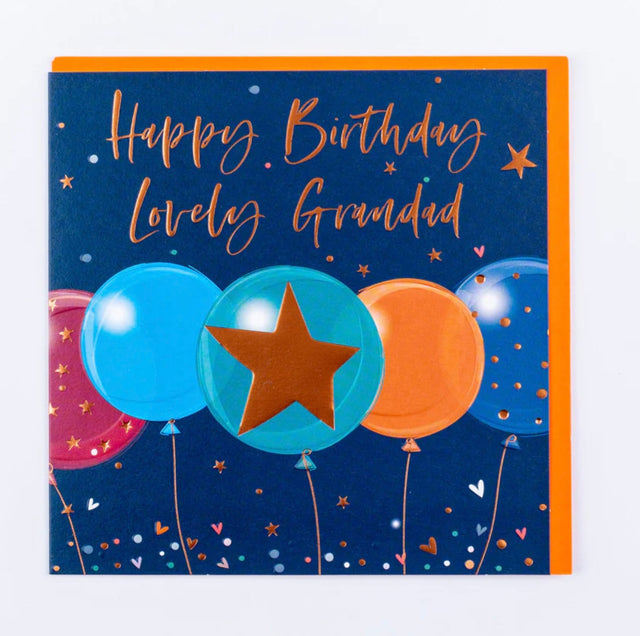 Grandad Birthday Card - Blue Balloons