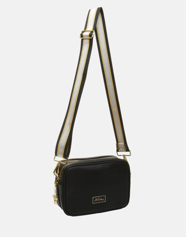 Alice Wheeler Soho Double Zip Crossbody Bag - Black