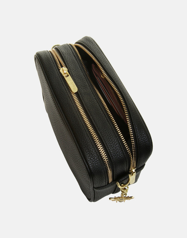 Alice Wheeler Soho Double Zip Crossbody Bag - Black