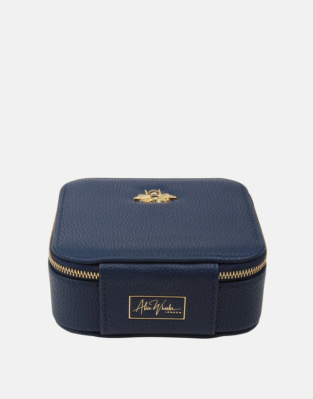 Alice Wheeler Navy Jewellery Box