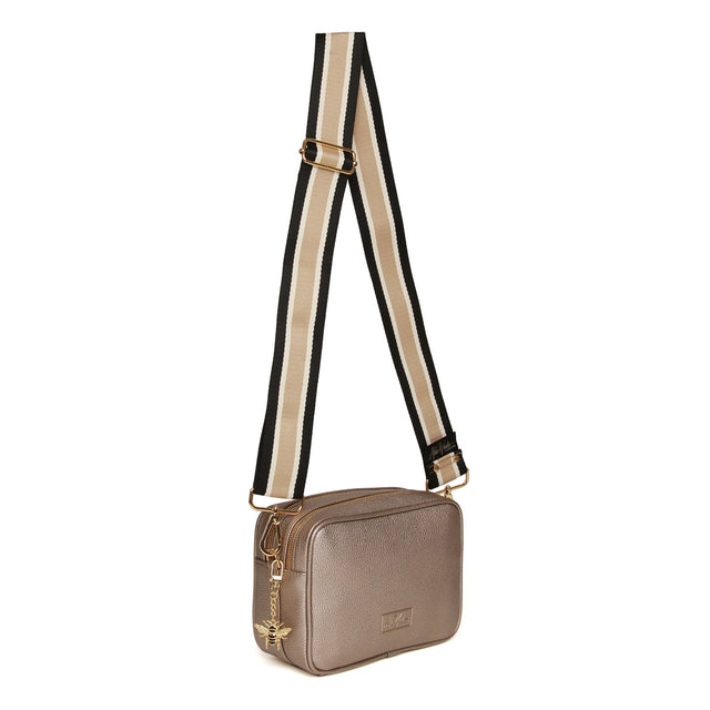Alice Wheeler Soho Double Zip Crossbody Bag - Bronze