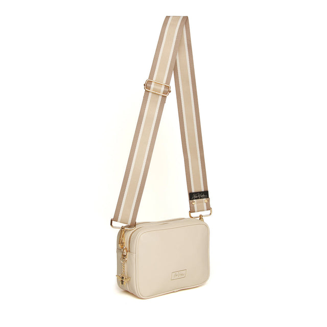 Alice Wheeler Soho Double Zip Crossbody Bag - Cream