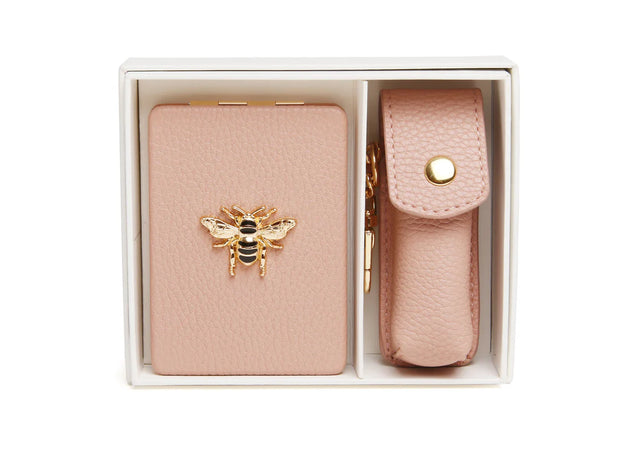 Alice Wheeler Pink Compact & Lipstick Holder