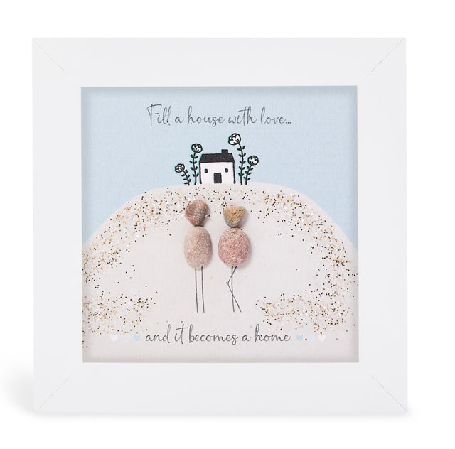 Mini Glitter Pebble Picture - Fill a House with Love