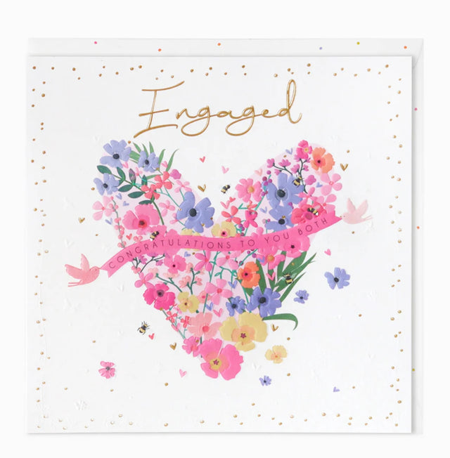 Engagement Large Card - Floral Heart